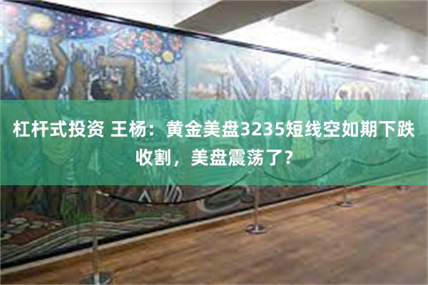 杠杆式投资 王杨：黄金美盘3235短线空如期下跌收割，美盘震荡了？