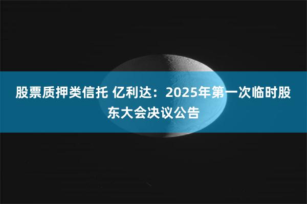 股票质押类信托 亿利达：2025年第一次临时股东大会决议公告
